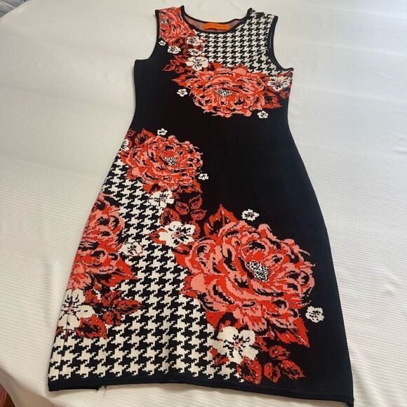 Clover Canyon Floral Houndstooth Dress Size Small - Picture 1 of 6